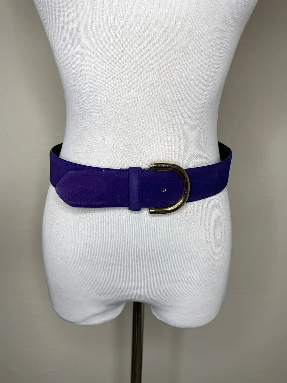 Vintage ECHO Bright Blue Suede Wide Belt 1.5
